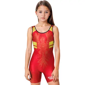 Sublimated Girl's Wrestling Singlets, High-Cut Female Singlets (Phoenix)