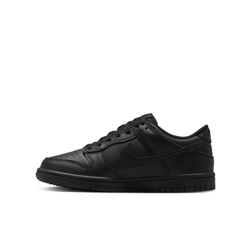 Nike Dunk Low "Triple Black" - FB9109-009 Classic Black Leather Sneakers with Ankle Padding & Full-Length Rubber Outsole for All Seasons