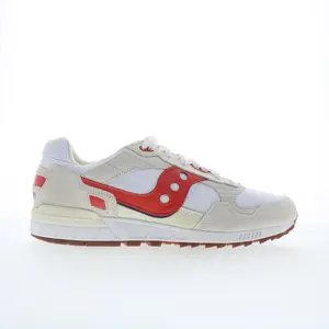 Saucony Shadow 5000 S70637-9 Mens White Suede Lifestyle Sneakers Shoes