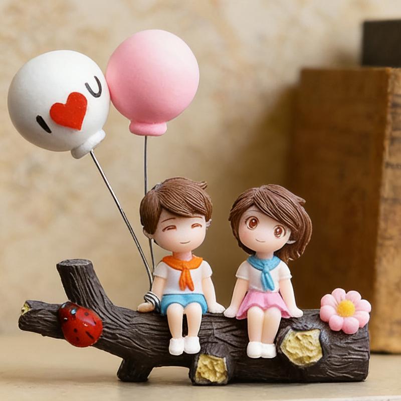 Universal Car Decorative Couple Kissing Statue, Cute Cartoon Couple Gift for Women Girls, Tree Branch, Car，valentine's gift for bf，galentine's gifts for girls，valentine's classroom gifts，valentine's gift for husband
