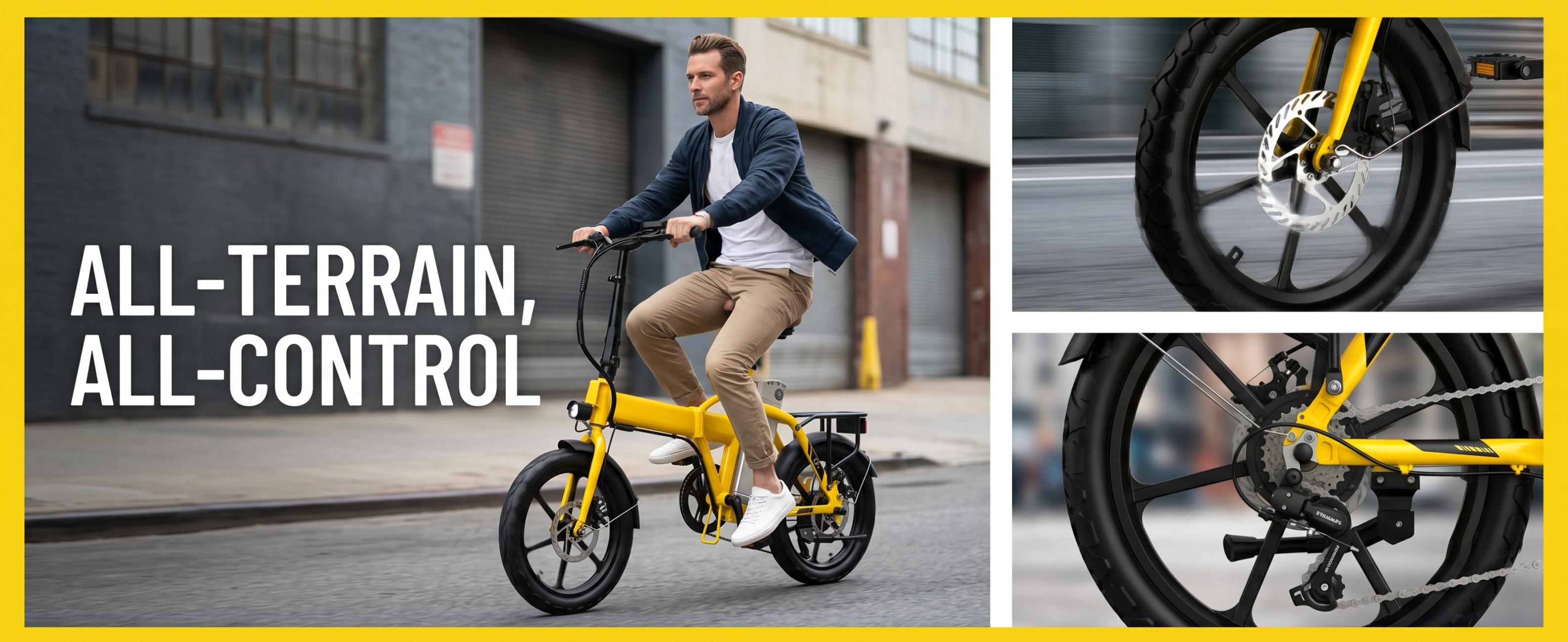 Foldable Urban Electric Bicycle - 800W Motor, 36V15ah UL Certified Removable Battery, 16-Inch Tubeless Tires, Dual Disc Brakes, 20 mph Top Speed, 19-31 mi Range, Lightweight Compact Design for City Riding