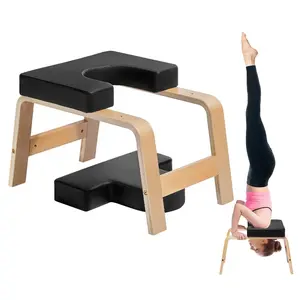 VEVOR Yoga Headstand Bench, 300 lbs Capacity Yoga Inversion Chair for Family Gym, Headstand Trainer with Wood Frame PU Pad, Stand Yoga Stool for Strength Balance Training, Relieve Fatigue, WhiteVEVOR Super Brand Day