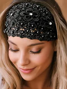 Boho-Chic Crystal & Pearl Headband Set – Luxury Hair Accessories for Women, Vintage-Inspired Wide Sparkling Flower Headbands for Weddings, Vacations & Everyday Glam