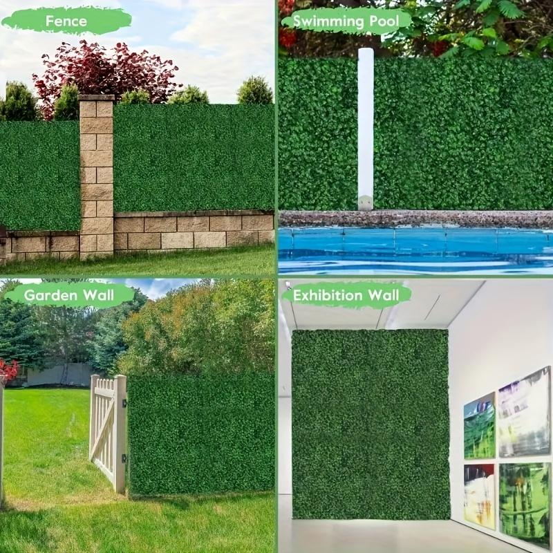BRODARK Artificial Boxwood Panels 24 PCS 25"x25" UV-Anti Greenery Boxwood Panels for Indoor Outdoor Green Wall Decor,Privacy Hedge Screen Sun Protected Suitable for Outdoor, Indoor, Garden, Fence, Backyard and Decor
