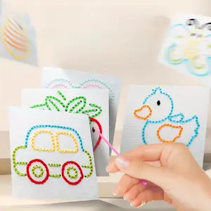 DIY Sewing Board Educational Toy Set, Early Learning & Fine Motor Skills Development, Hand-Eye Coordination Enhancement, Mixed Color