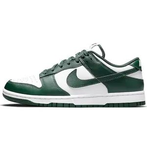 nike Nike Dunk Leather Low Retro Sneakers in Varsity Green and White for Men and Women  two  tone