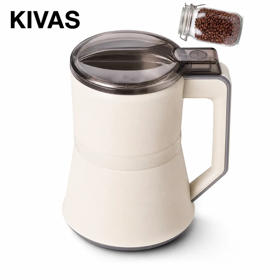 KIVAS 300W Electric Coffee Grinder,  Multifunctional Grinding Machine, 12 Blades, 20 oz, See-Through Lid, Comfortable Handle, Removable Blade, Compact Form, Grinding for Coffee Beans, Spices, Grains, Nuts, UL Certified, ideal for Mom's Gift