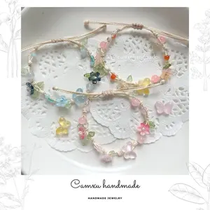 [NEW] Handmade Adjustable Bracelet – Spring Flower Garden