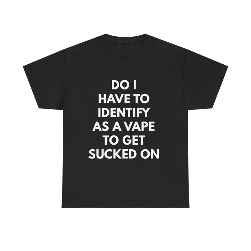 Men's "Identify as a Vape" Graphic Tees Cotton, Retro Street Vintage Style, Classic Fitted, 100% Cotton Preshrunk Medium-Length, Machine Washable, Bow Detail, True to Size, All Seasons, Foldable Basic Tee, Size M