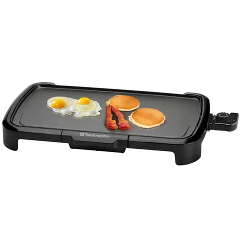 Toastmaster Electric Tabletop Griddle Grill - 10" x 20" Corded All Purpose Grilling Nonstick Coating Kitchen Multifunctional Table Top Griddles with Adjustable Controls, Drip Tray
