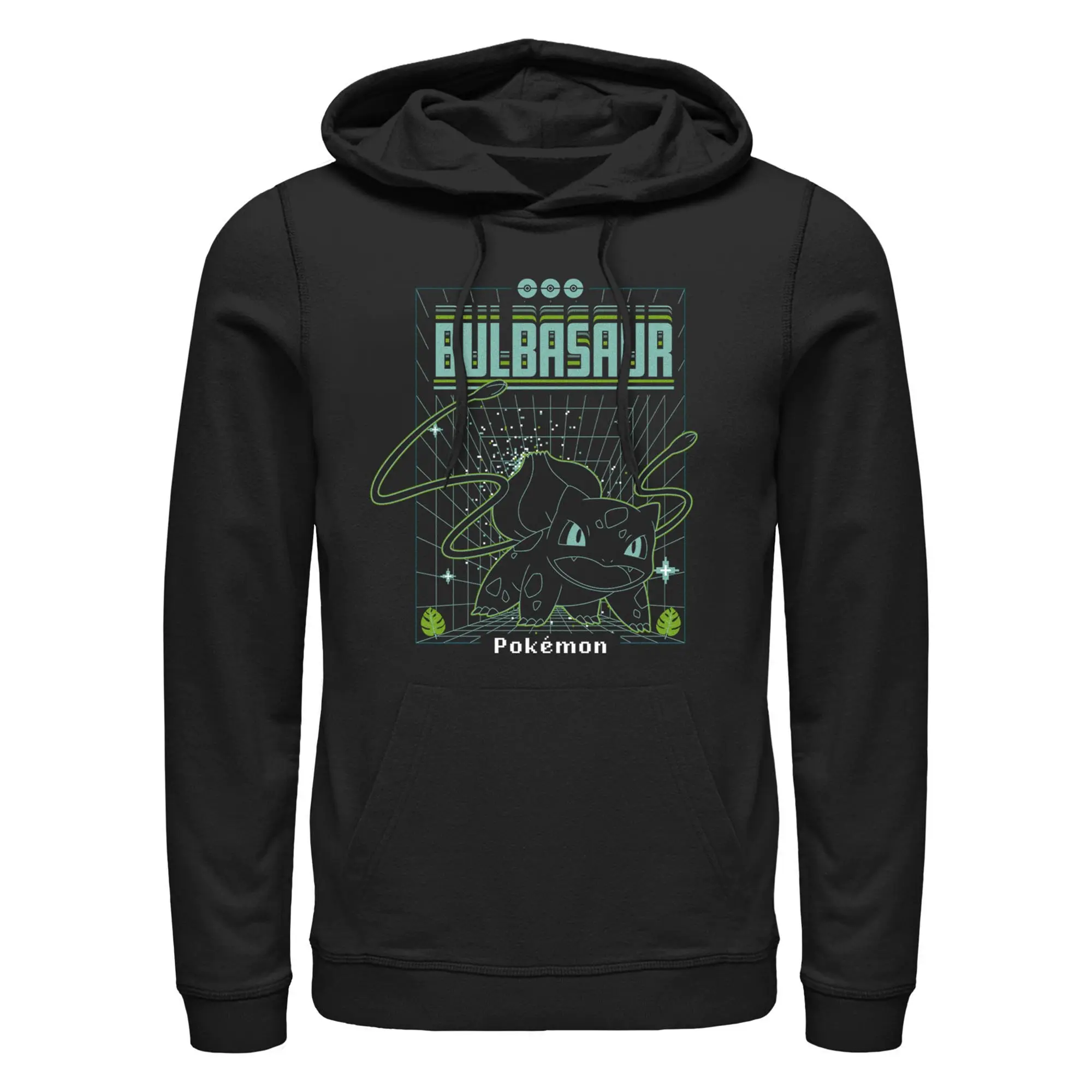 Men's Pokemon Bulbasaur Retro Grid Pull Over Hoodie