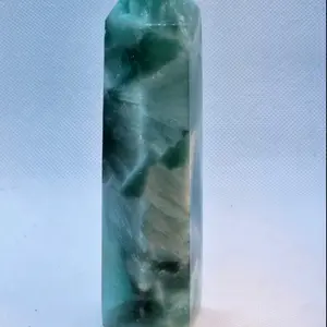 Green/Blue Larimar Cats Eye Snowflake Crystal 5.8" 144 mm 14oz Home Ornament