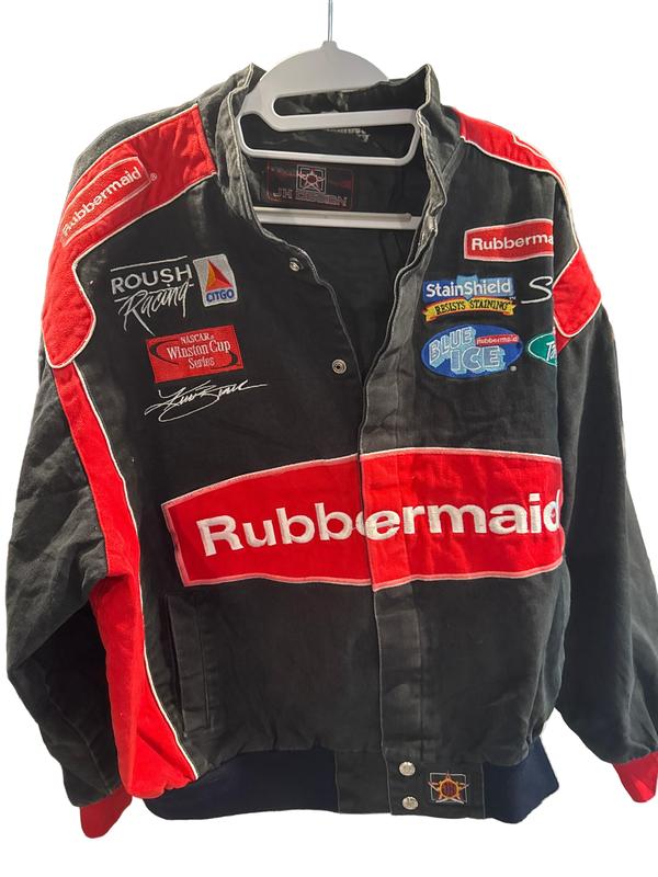 Vintage JH Design Racing Jacket XL Great Wear Kurt Busch Red Black Nascar