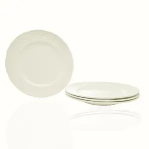 Red Vanilla FC900-402 8.5 in. Nantucket White Salad Plates - Set of 4