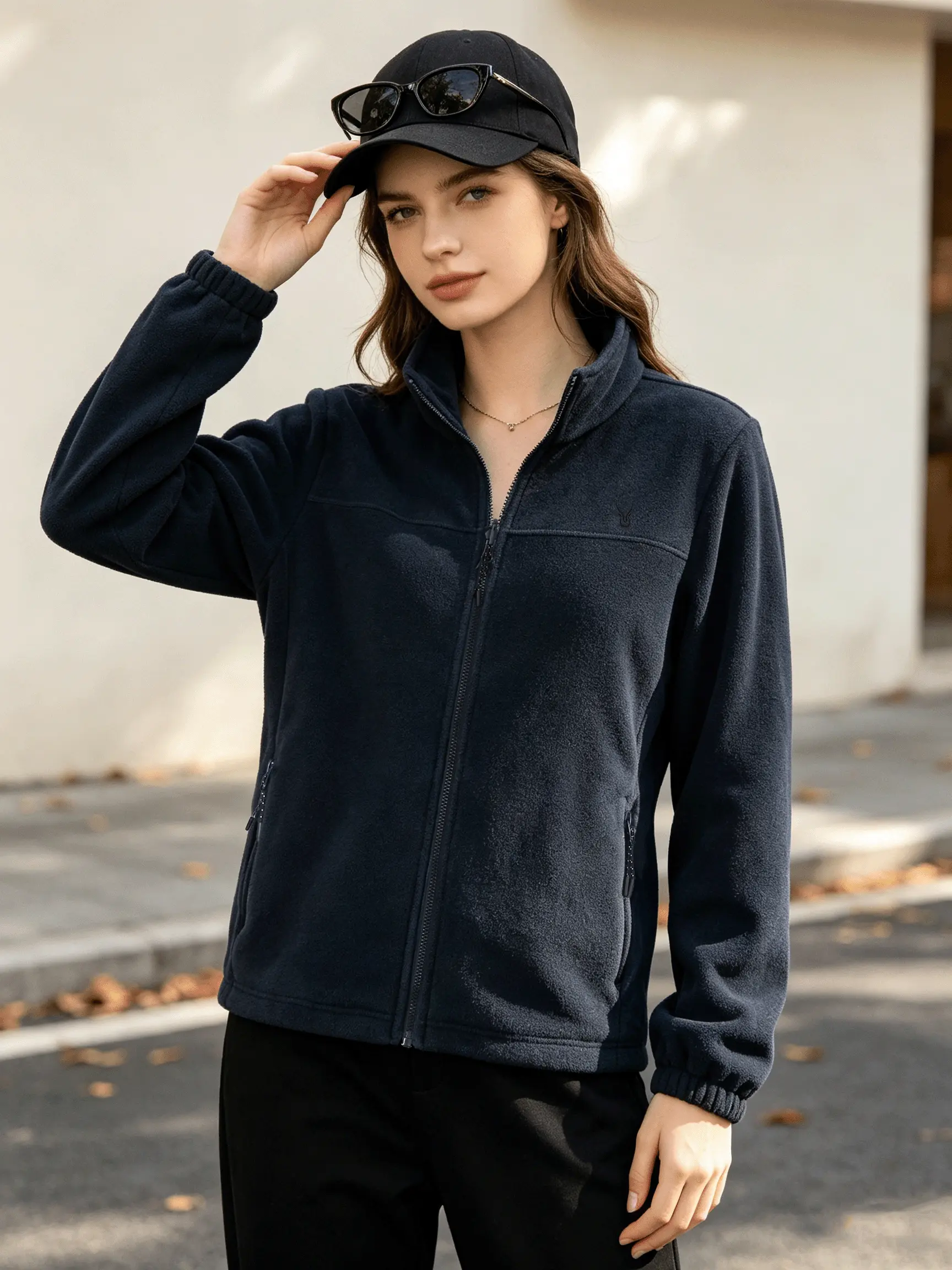 Women's Winter Soft Warm Fleece Jacket - Lightweight Full-Zip Insulated Mid Layer with Anti-Pilling, Anti-Static Treatments, Zip-Up Pocket & Fleece Lining for Outdoor Hiking, Trekking fleece-lined sohochic