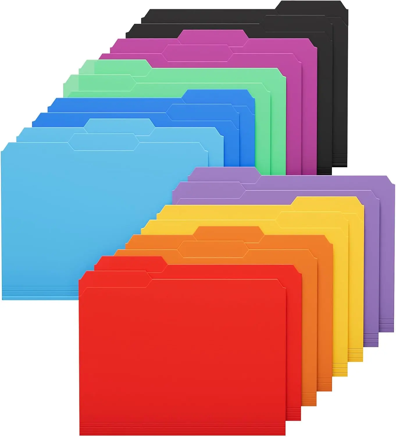 KTRIO 18-Pack Durable Plastic File Folders, 11.6x9.0 In Letter Size Polypropylene, 1/3-Cut Erasable Tabs, Expandable Water-Resistant, 150+ Pages Capacity, Easy Color-Coding for Home Organization Daily Use Comprehensive Organization (Office Stationery)