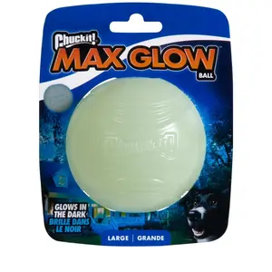 Chuckit! Max Glow Ball Dog Toy, Large (3 Inch Diameter) for Dogs 60-100 lbs, Pack of 1