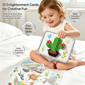 Mushroom Nails Pegboard Puzzle Toy for Toddlers, 460PCS Creative Button Art Stacking Game, Educational Color Matching Mosaic Peg Board Kit, Fine Motor Skills Toys Birthday Gift for Boys Girls