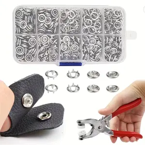 800pcs Metal Snaps Buttons, Fastener Pliers Press Tool Kit with 200 Sets 3/8 Inch Snaps, Prong Metal Snaps, Stainless Steel Snap Installation Tool for Crafting, Leather, Clothing tiktokshopspringglowup