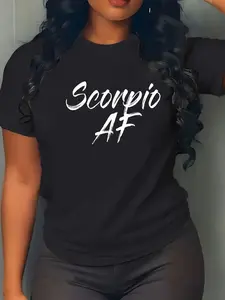 100% Cotton Unisex Unisex Scorpio AF Tshirts T-Shirt Graphic Casual Men's Women's Tee