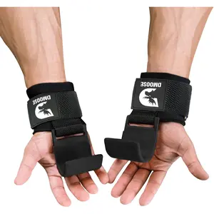 Dmoose Fitness Weight Lifting Hooks for Men & Women (Pair) - 8 Mm Thick Wrist Padding - Weight Lifting Grips for Powerlifting, Shrugs, Rows & Deadlift Support - Gym Lifting Straps with Pull up Hooks DMoose