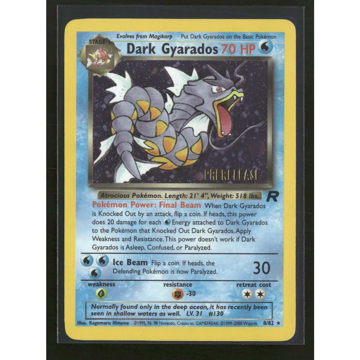WoTC Promo Dark Gyarados (Prerelease) #08/82