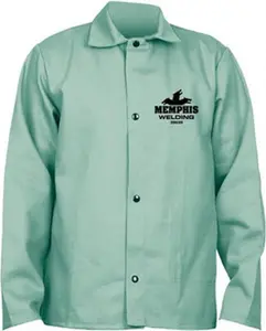MCR Safety Size 5XL Green Welding & Flame Resistant/Retardant Jacket Cotton, Snaps Closure 39030X5