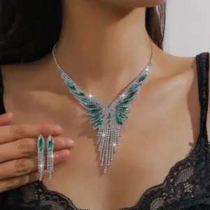 Elegant Alloy Necklace & Jewelry Set – Trendy Bridal Statement Chain for Women, Versatile Dress Accessories for Weddings, Banquets, Formal Events & Evening Parties