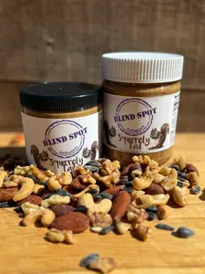 Blindspot Nutbutters Squirrely Tail Blended Nutbutter - Gluten-Free, Vegan Pantry Spread Made with Nuts and Sunflower Seeds, Suitable for Adults