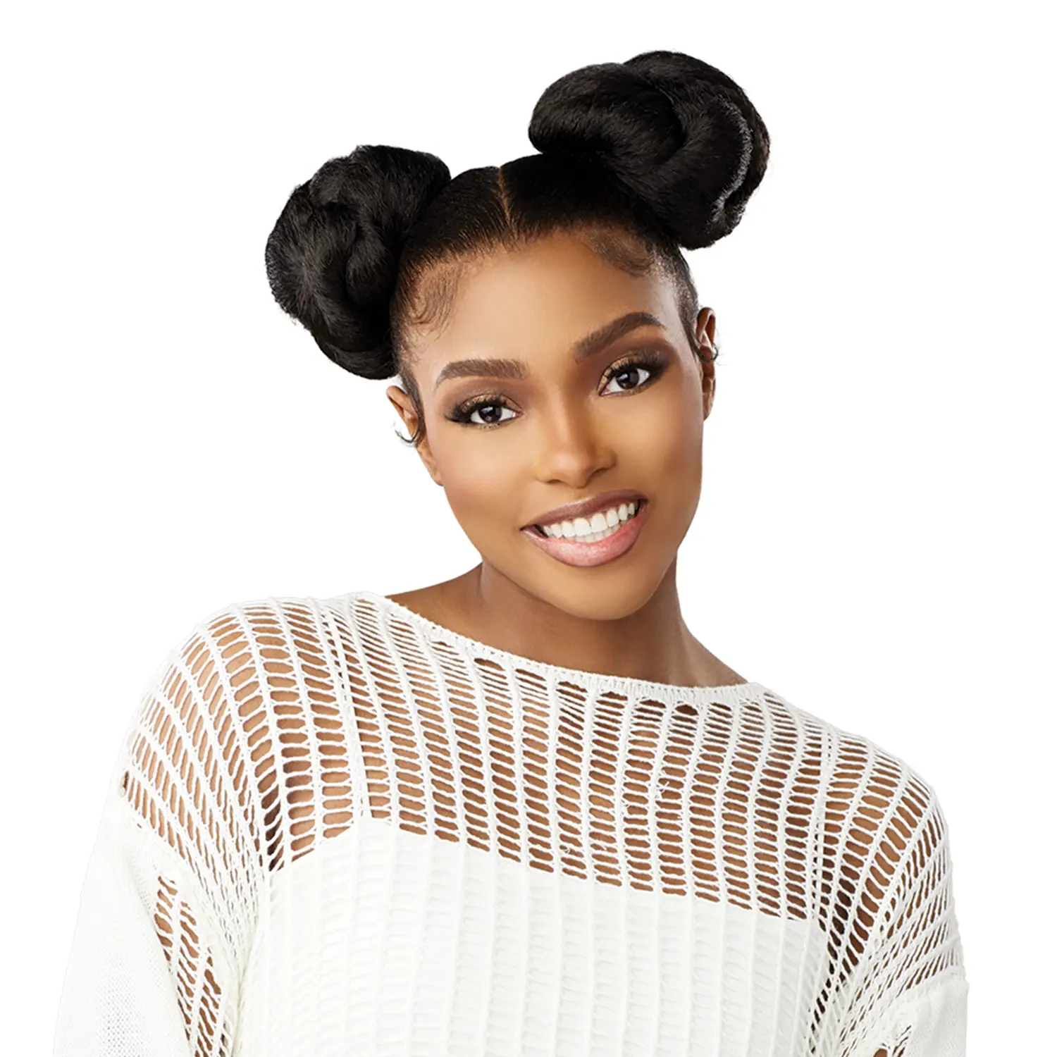 Sensationnel Lulu Glueless Synthetic Hair Bun - Space Buns Unit 1, Quick-Change Afro Puff, Textured Look, Seamless Blending, Polished Finish Synthetic Hair Extensions & Pieces