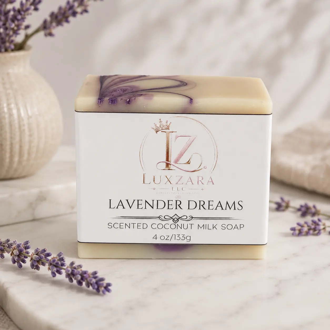 LUXZARA Lavender Dreams Coconut Milk Soap Body Care Cleansing
