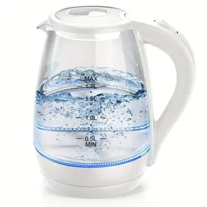 Electric Kettle With Water Dispenser - 57.48oz Elegant Glass Tea Pot, 1200W Fast Boiling, LED Indicator, Auto-Shutoff & Boil-Dry Safety - Perfect For Camping & Kitchen Accessories