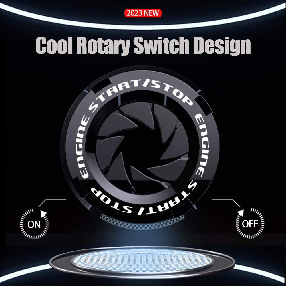 JOYTUTUS Ignition Device Decor Key Cover Car Interior Sticker for Motorcycle Lock Rotary Push To Start Button Cover Enhance Aesthetics