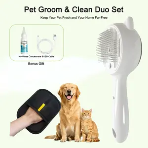 Spray Hair Removal Comb &  Hair Removal Glove Set, Shedding Comb and Glove for Cats and Dogs, Grooming Brush for , Furniture and Clothes Hair Remover, Includes Shedding Button, Massage Comb and  Grooming Supplies Roller Portable rake happy pet lice tiktok