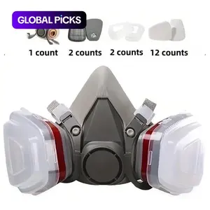 Half-Face Respirator Mask with Filter Box, Reusable Dustproof Safety Mask for Paint, Woodworking, Construction, Polishing, Chemicals and DIY #GLOBAL PICKS