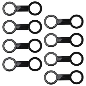 8 Pieces Scuba Diving Dive Snorkeling Silicone Snorkel Mask Strap Keeper Holder Clips Retainer Attachment Gear Spare Part Accessories Black