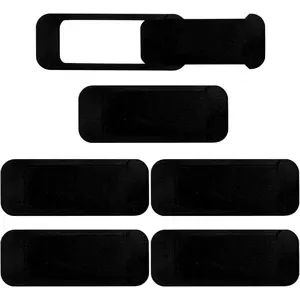 Webcam Cover Slide (6-Pack) - Extra-Large  Shield for Laptop, Tablet, PC & Smartphone - Ultra-Thin Camera Blocker, Black