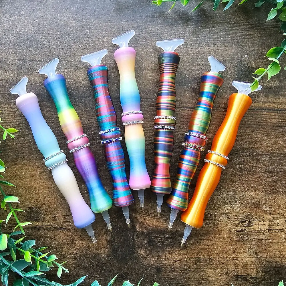 Diamond Art Pen 3D Printed Multiplacer Push Tip Dual Ended Replacable Tip Ends Art Tool with Colorful Design Vaccum Pump Compatible