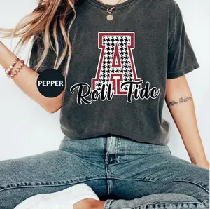 Alabama Roll Tide Houndstooth Comfort Colors / Gildan T-Shirt Perfect For Game Day Fans Tailgate Gift Crimson Spirit Shirt [Tshirt - Sweatshirt - Hoodie]