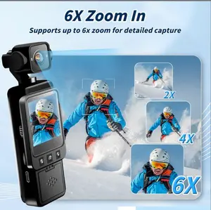 2026 Model Vlog Camera: A handheld camcorder featuring a 270° rotatable screen, 1080P HD resolution, a 6x zoom lens, night vision capabilities, built-in Wi-Fi, and a rechargeable battery—an essential tool for selfies and vlogging, perfect for travel.