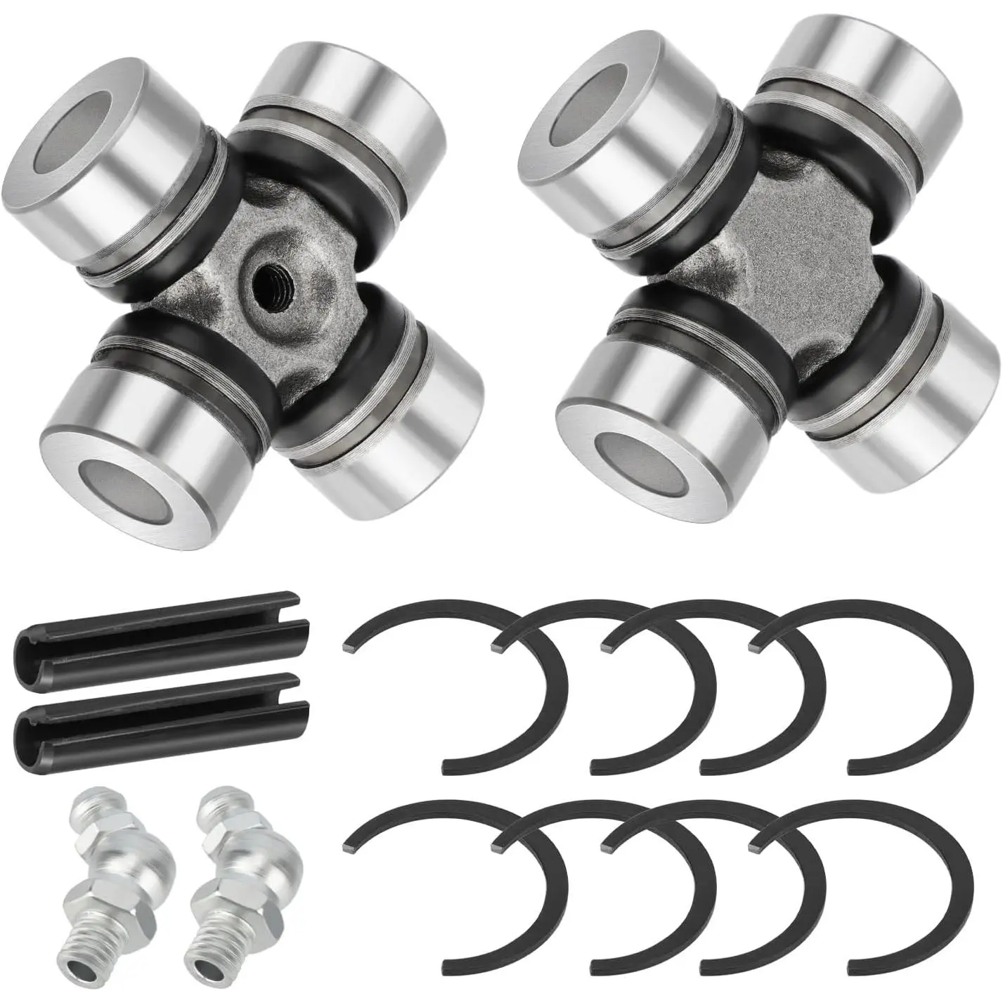 Front Prop Shaft U-Joint (2 Sets) for Polaris RZR, Sportsman, General Vehicle Repair Parts - Compatible with 1000, 900, 800, 700, 570, 500 Models, Replaces OEM# 2202015, 2203703, 3235500, 3235616, 3260104