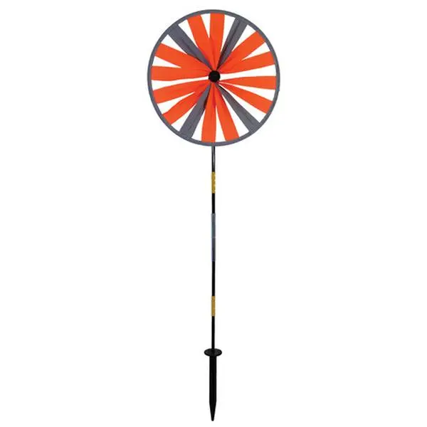 In the Breeze 2714 Retroreflective Orange 12 Inch Spinner Fun and Bright Driveway Reflector with Weather Resistant Fabric and Retroreflective Glow