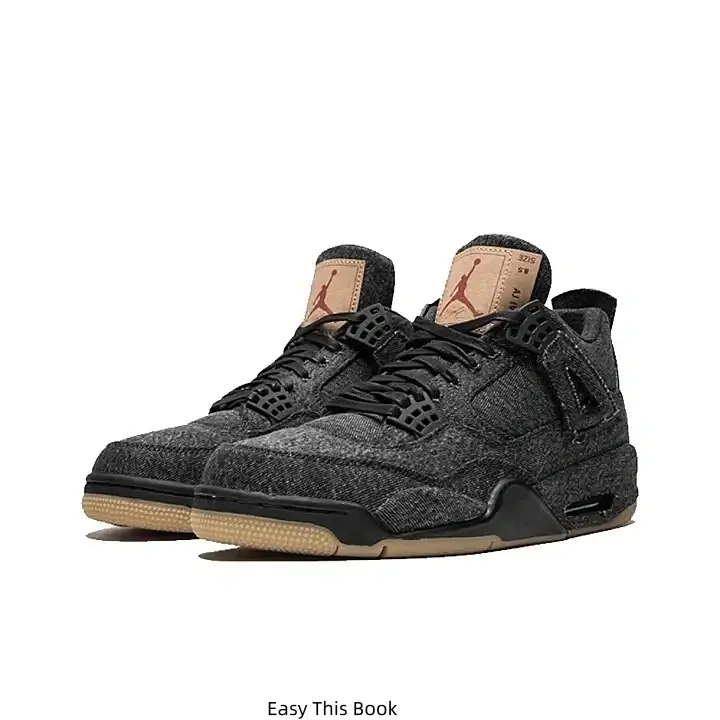 Black Denim High Top Basketball Sneakers Black Mesh Panels Tan Suede Tongue Red Jumpman Logo Gum Rubber Outsole Embossed Black Jumpman Logo Lace-Up Sports Training Street Trainers for Men Women