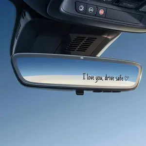 2 x I Love You Drive Safe Car Mirror Stickers, Car Window Vinyl Decal, Cute Stickers for Women, Decal for Window, Mirror, Tumbler, and Water Bottle