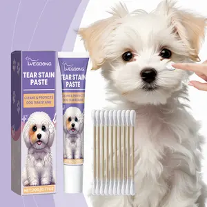 Yegbong Pet Dog Eye Ointment, Tear Stain Removal Gentle Eye Care Cream for Canine Daily Eye Cleaning