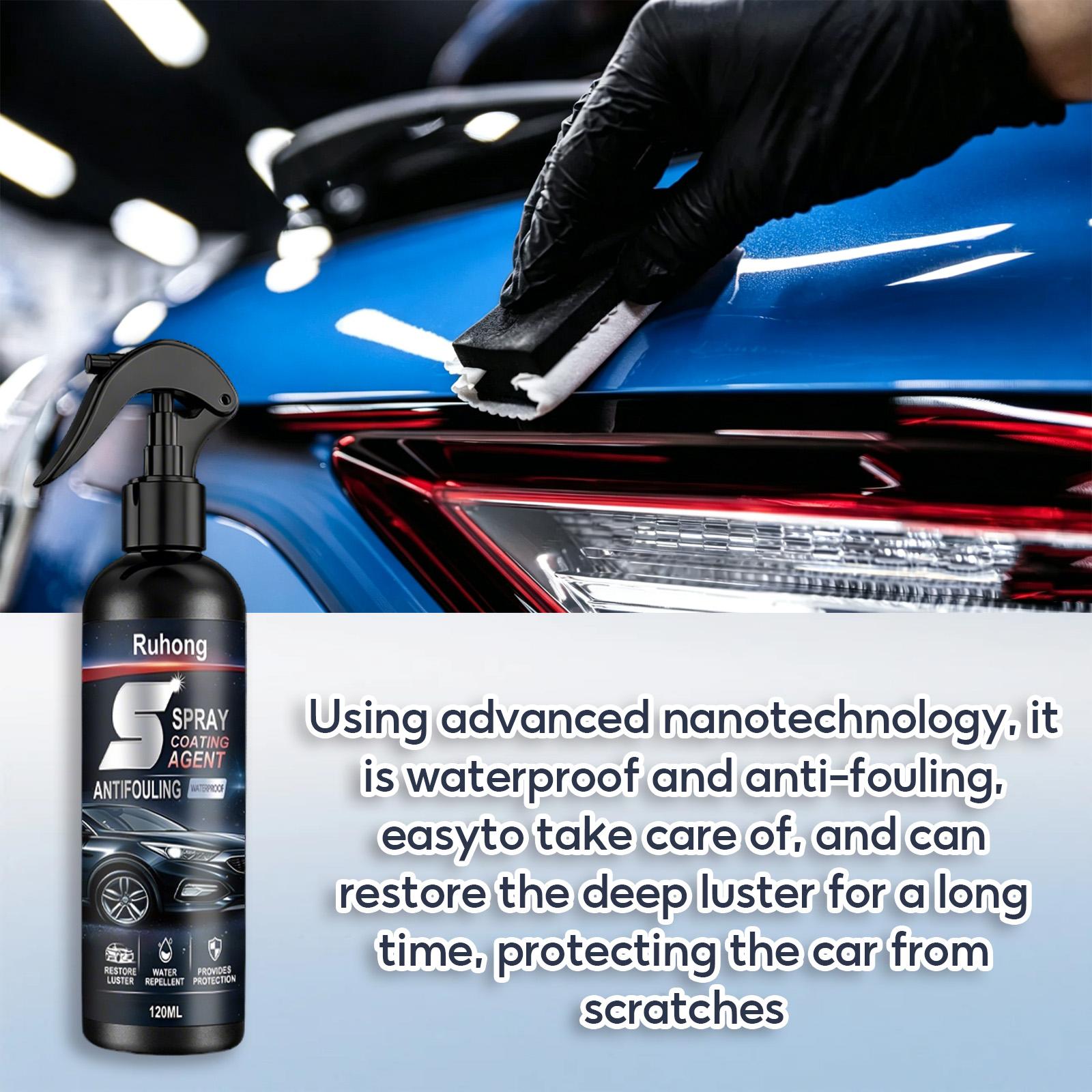 Professional Nano Car Coating Spray Easy DIY Scratch Repair and Waterless Wash Paint Restorer for Shiny Finish 120ML Pack with Tools