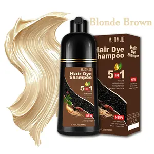 Blonde Brown 3-in-1 Hair Dye Shampoo, Instant Gray Coverage, Natural Herbal Color for Women & Men, Fast Coloring, Long Lasting, Easy Use, 200ml