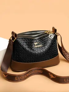 Fashion Multi Compartment Shoulder Bag Crossbody Bag Handbag Fashionable Versatile Purse for Women Lightweight Daily Use Work Shopping Casual Bag in Black