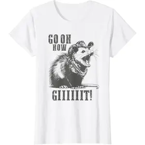 Vintage Cowboy Opossum Shirt - Go On Now Git Western Opossum T-ShirtFashion Unisex T-shirts M-5XL