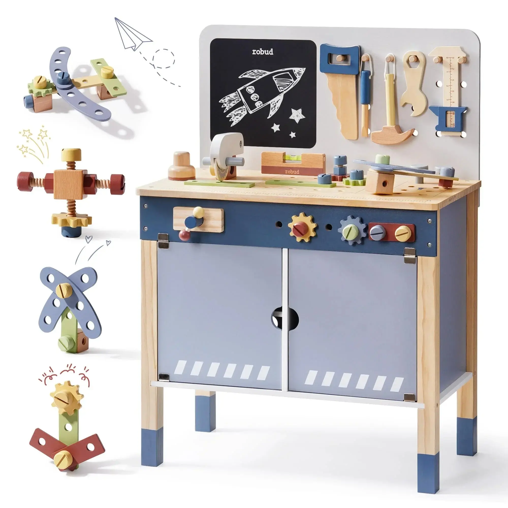 Robotime Robud Wooden Toy Workbench